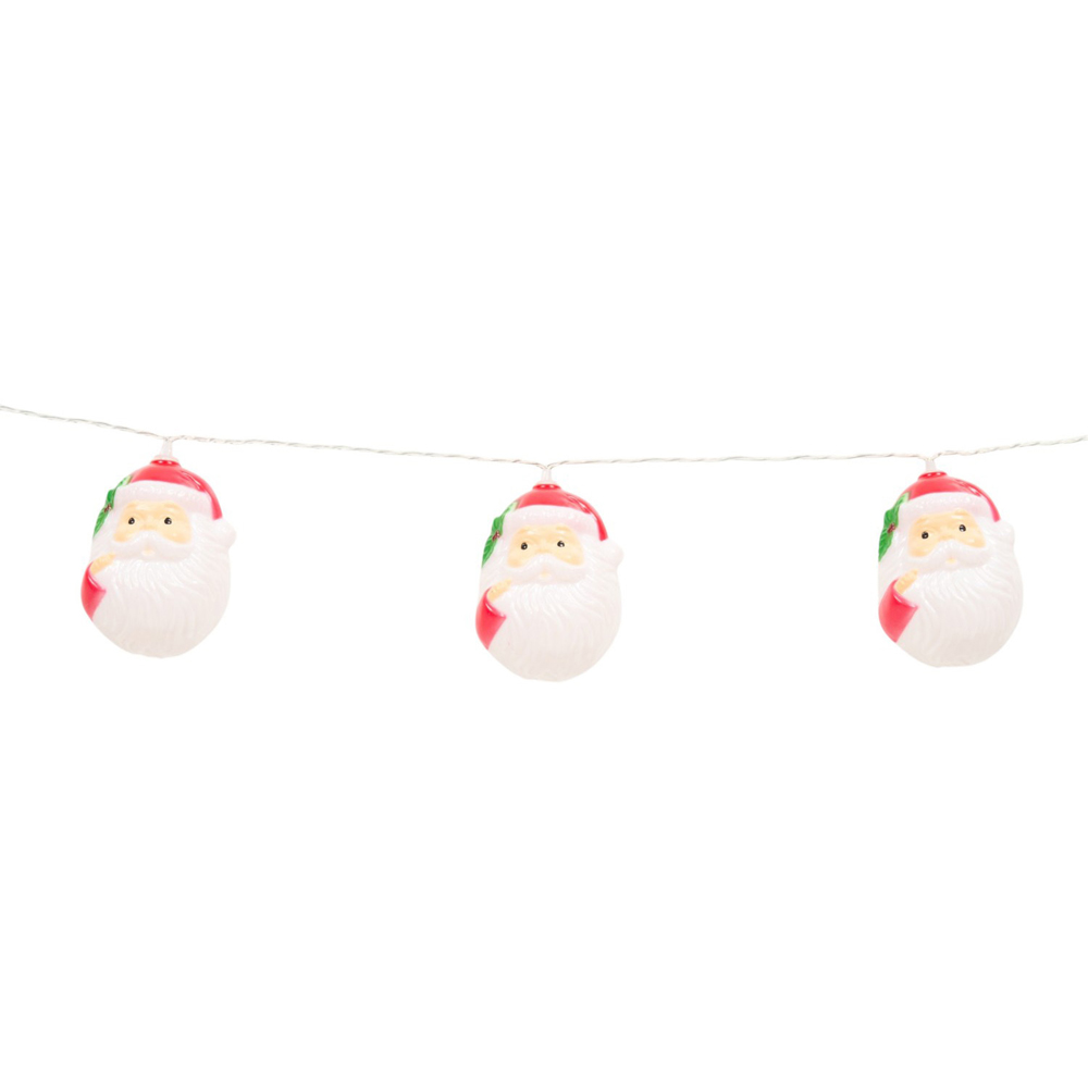 10 LED Retro Santa Head String Light Image 8