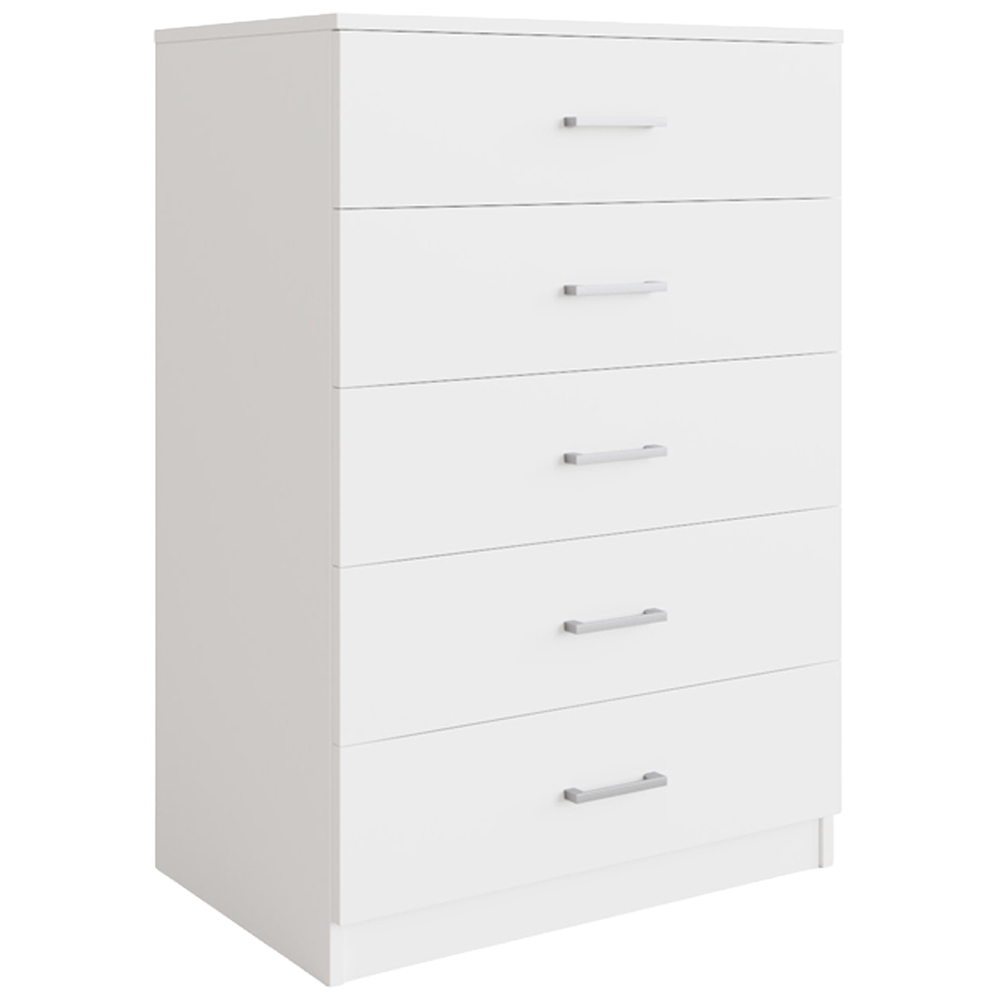 GFW Bailey 5 Drawer White Chest of Drawers Image 2