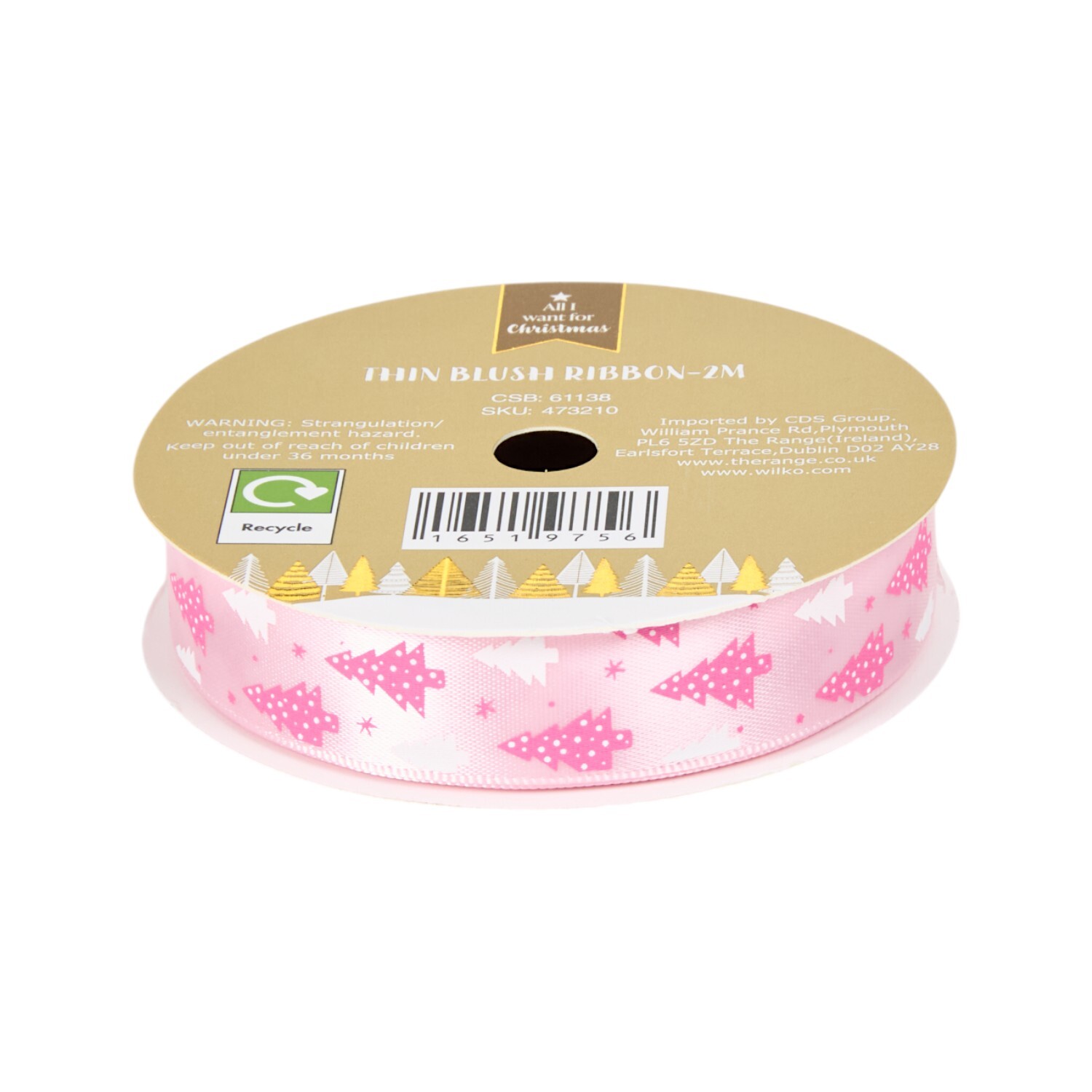 Festive Thin Blush Ribbon Image 4
