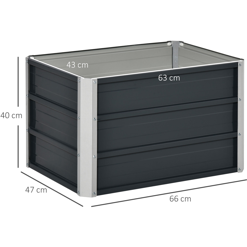 Outsunny Grey Steel Raised Bed Garden Box Planter Image 7