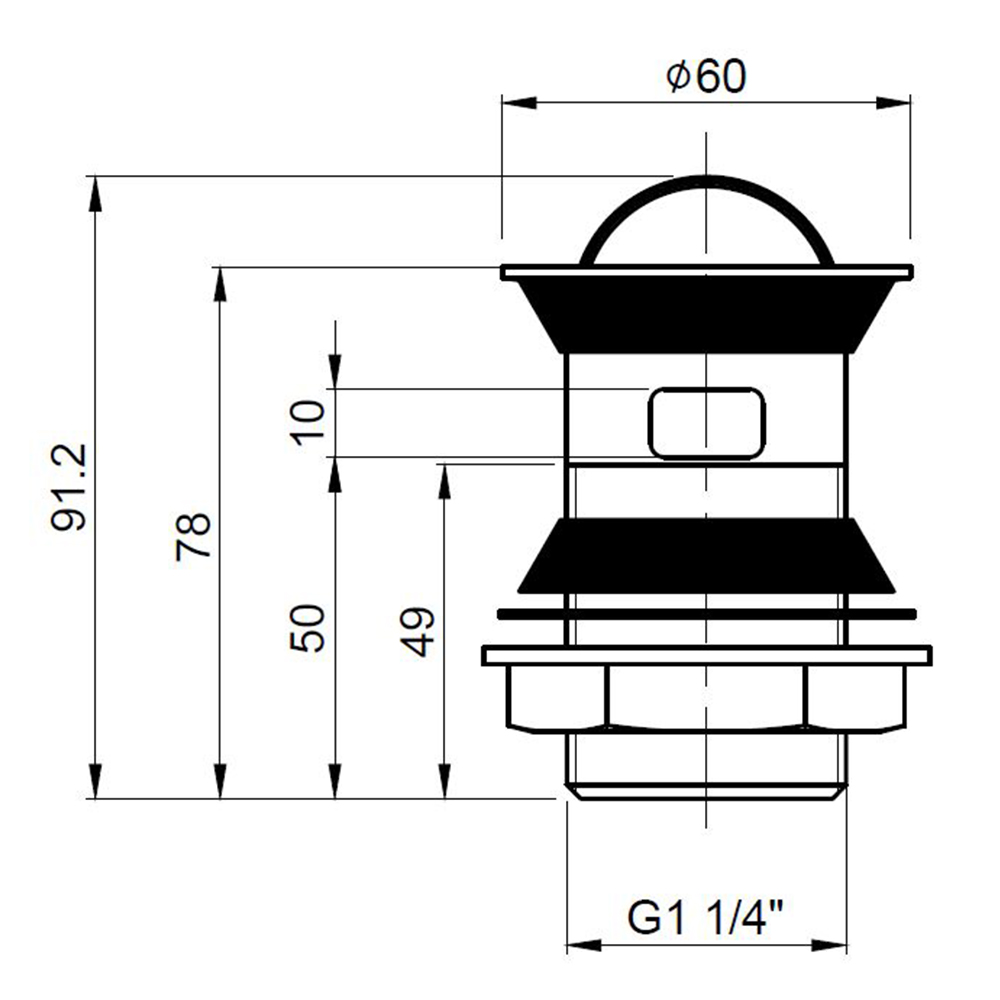 nuie Chrome Flip Top Basin Waste Image 2