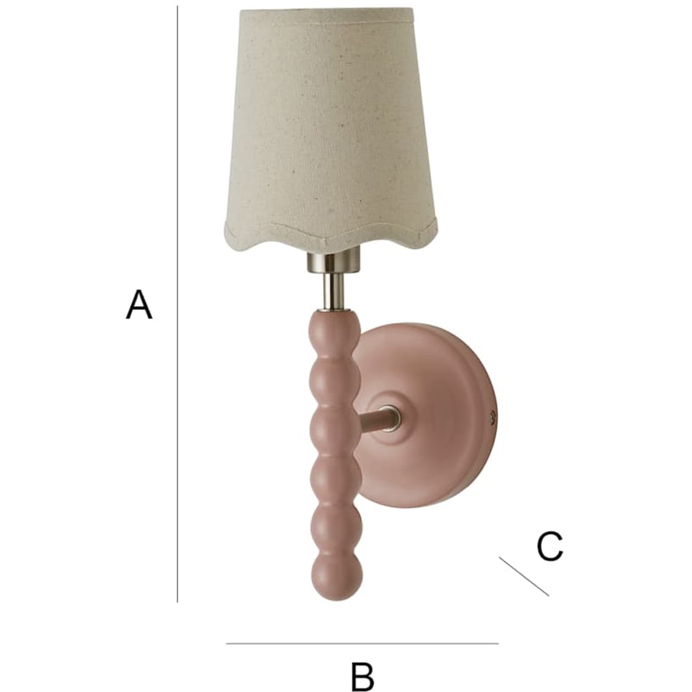 ValueLights Scallop Shade Rose Pink Bobbin LED Wall Light with Bulb 2 Pack Image 7