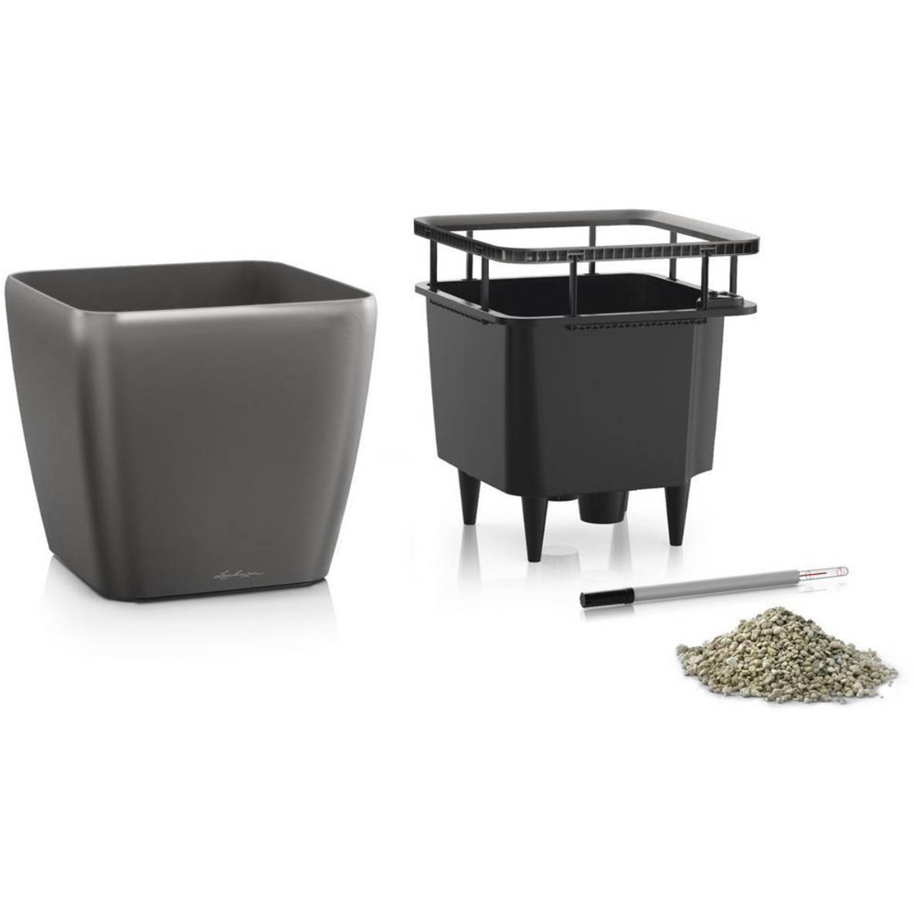 Lechuza Quadro Charcoal Self Watering Planter 21cm 2 Pack Image 6