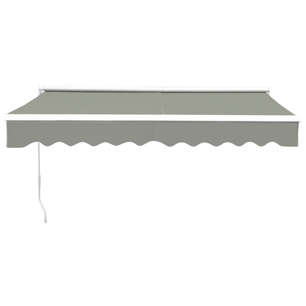 Living and Home Grey Retractable Patio Manual Sunshade 4 x 3m Image 4