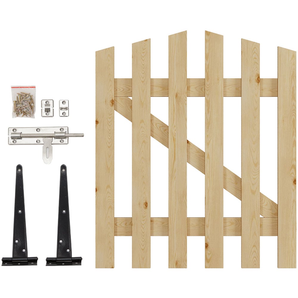Living and Home 2.4 x 3ft Outdoor Wooden Garden Fence Gate Image 6