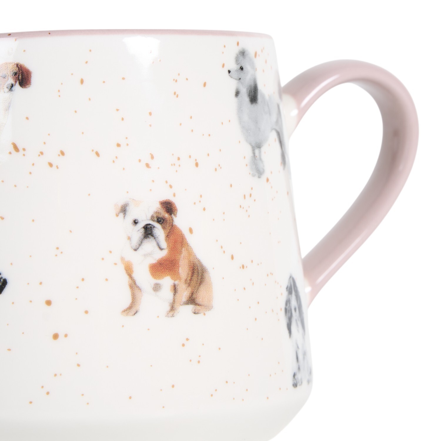 Dog Print Speckled Stoneware Mug 400ml White Image 3
