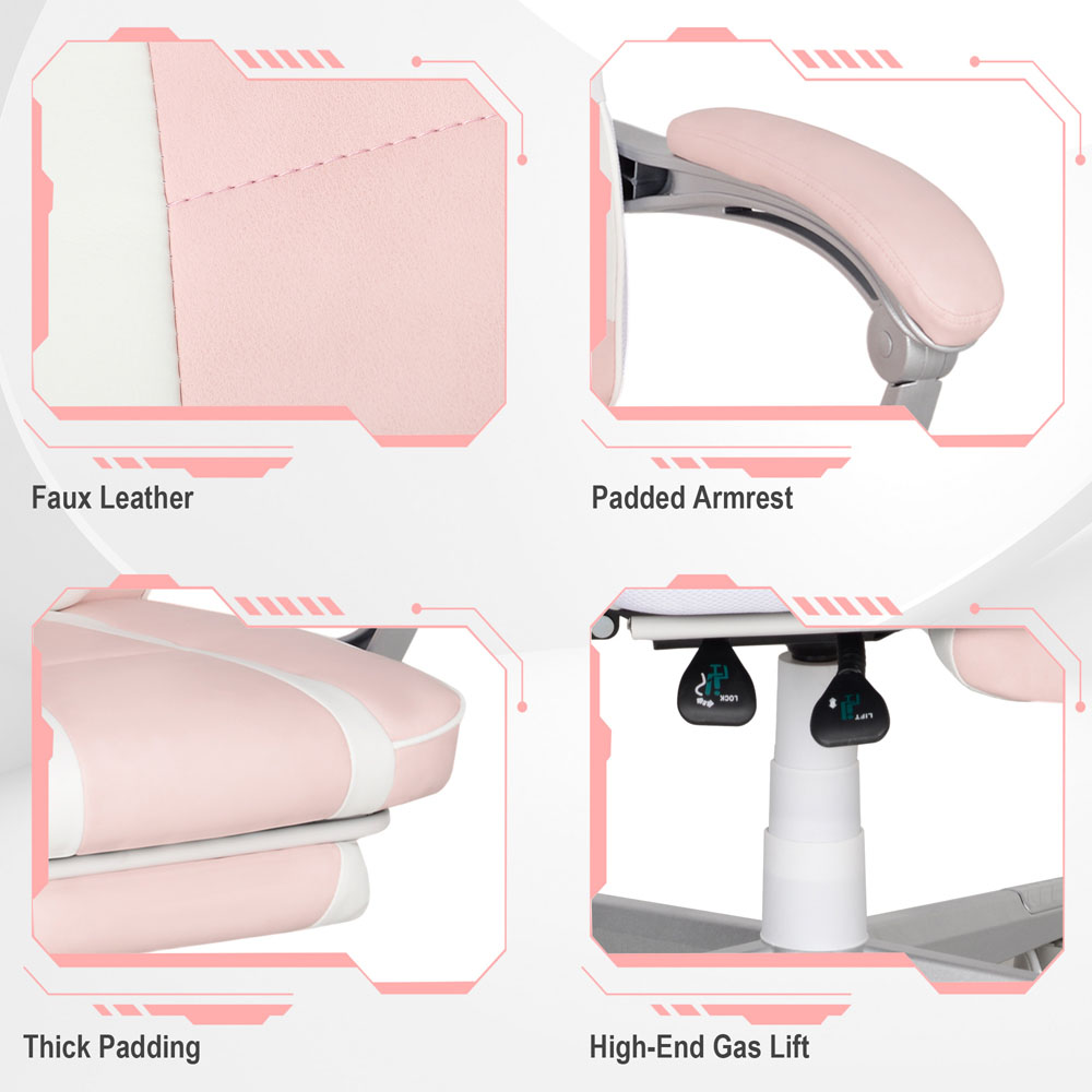 Portland PU Leather Gaming Chair with Footrest and Reclining Back Image 7