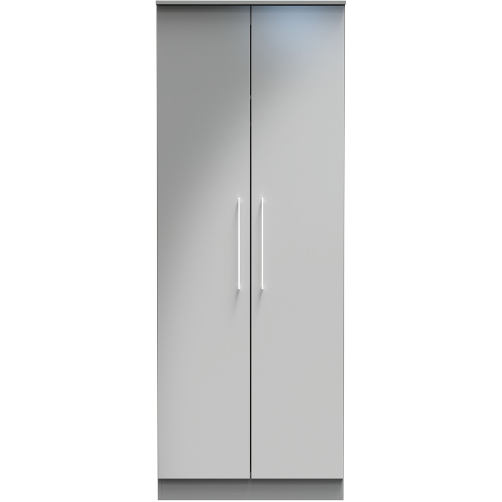 Crowndale Worcester 2 Door Uniform Grey and Dusk Grey Wardrobe Ready Assembled Image 3