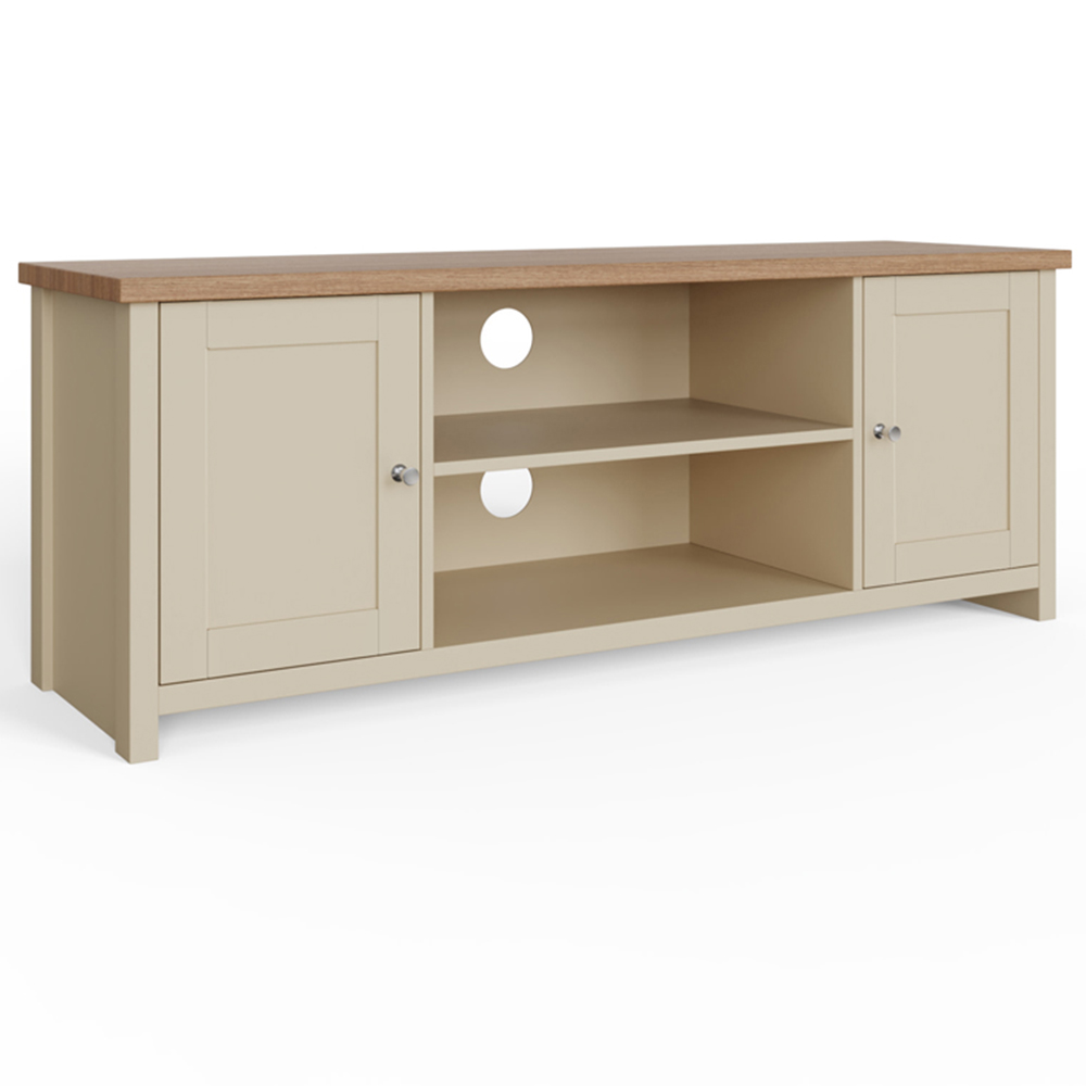 GFW Lancaster 2 Door 2 Shelf Cream Large TV Unit Image 2