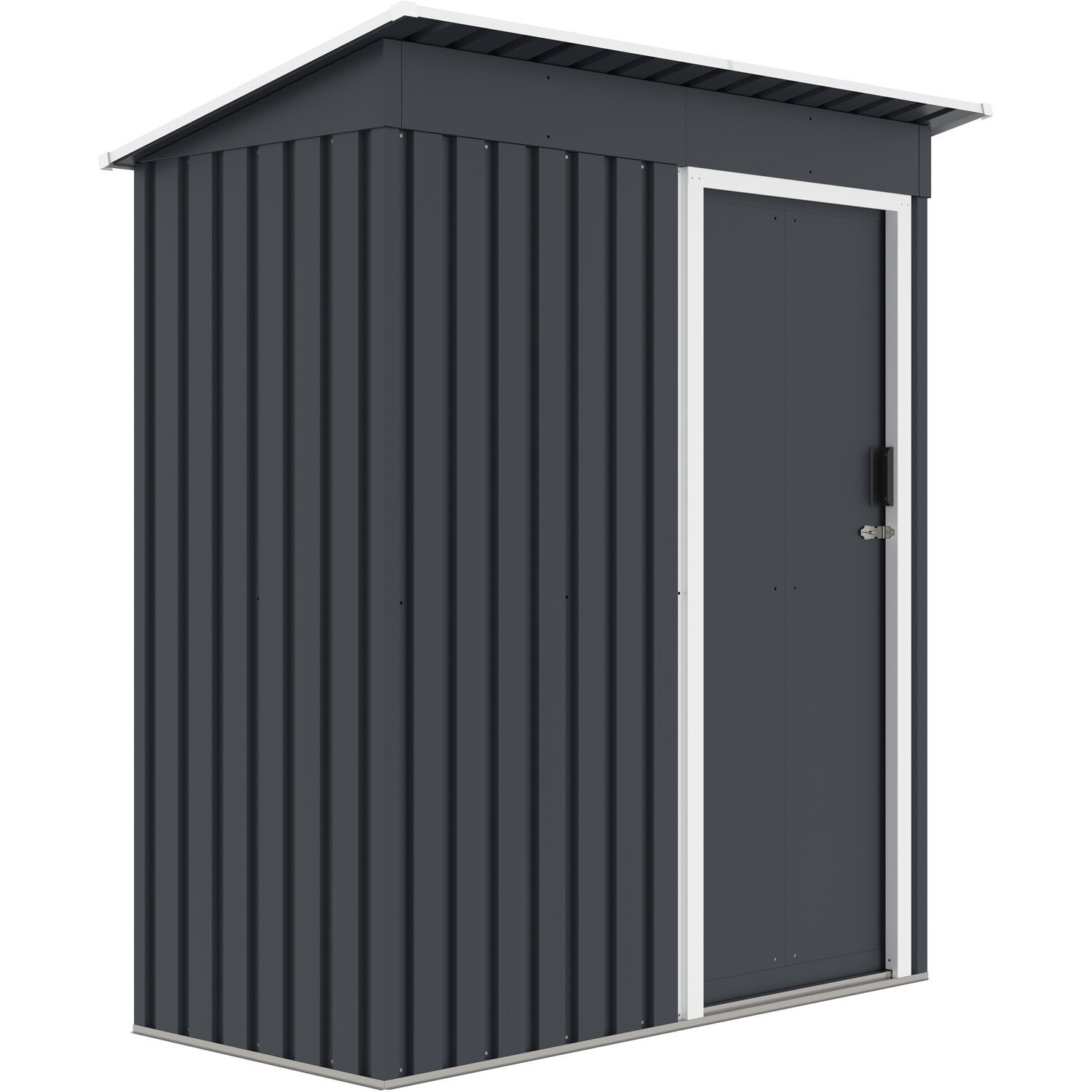 Garden Metal Storage Shed Black Image 1