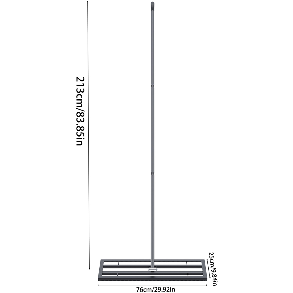 Living and Home Garden Lawn Levelling Rake with Long Handle 76 x 25 x 213cm Image 8