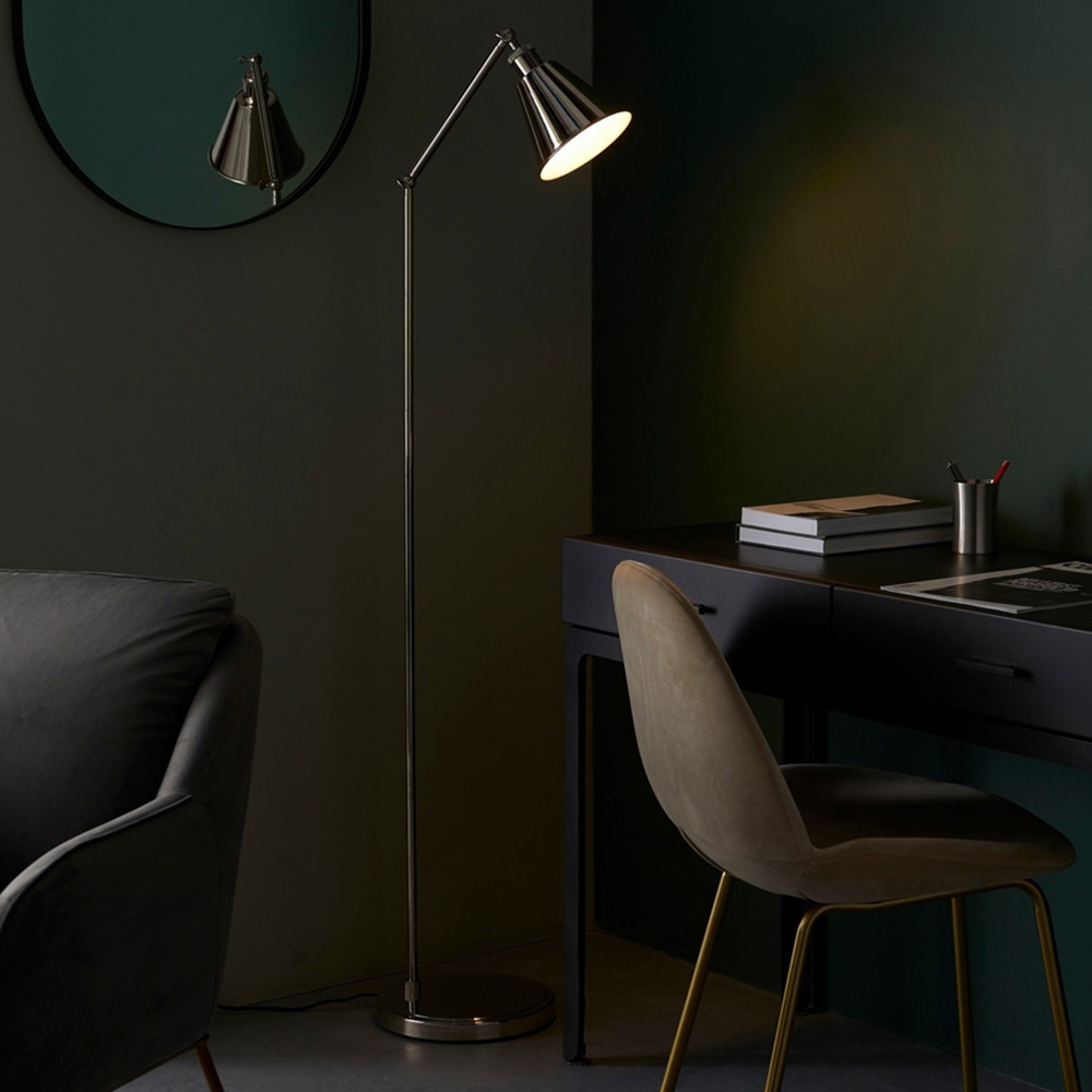 Merano Brescia Bright Nickel Pendant Floor Lamp Image 2