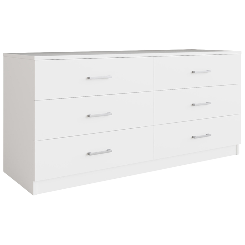 GFW Bailey 6 Drawer White Chest of Drawers Image 2