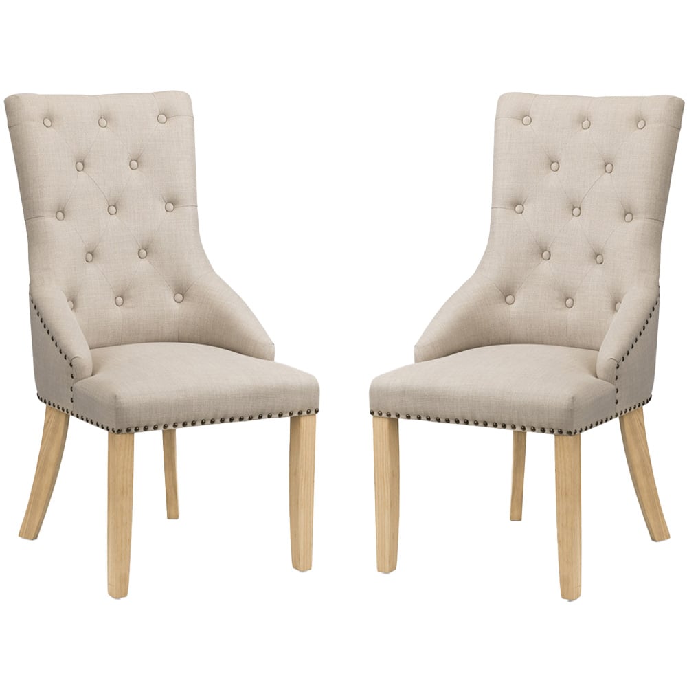 Julian Bowen Set of 2 Loire Button Back Chair Image 2