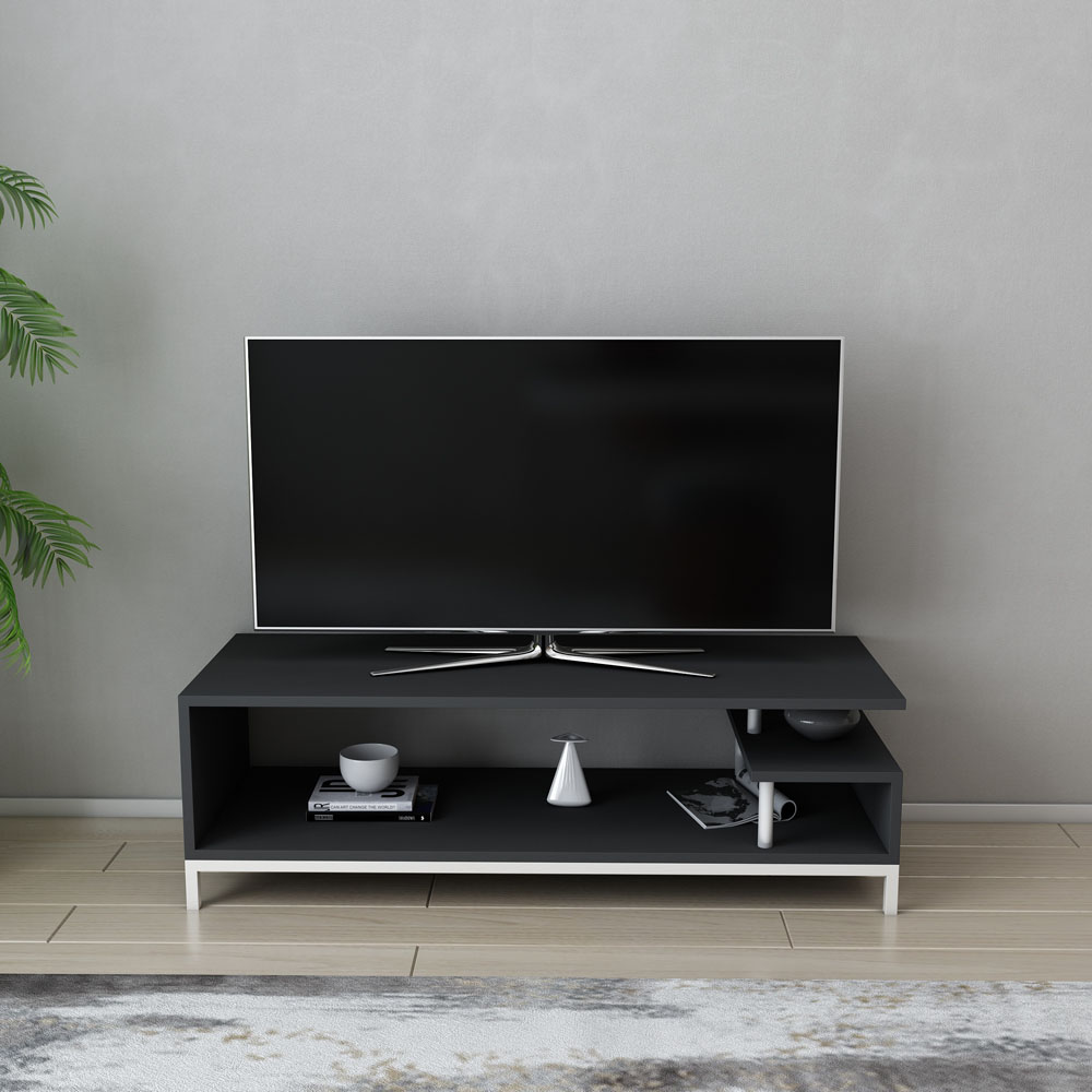 Decorotika Reilly 2 Shelf White and Anthracite TV Unit Image 5