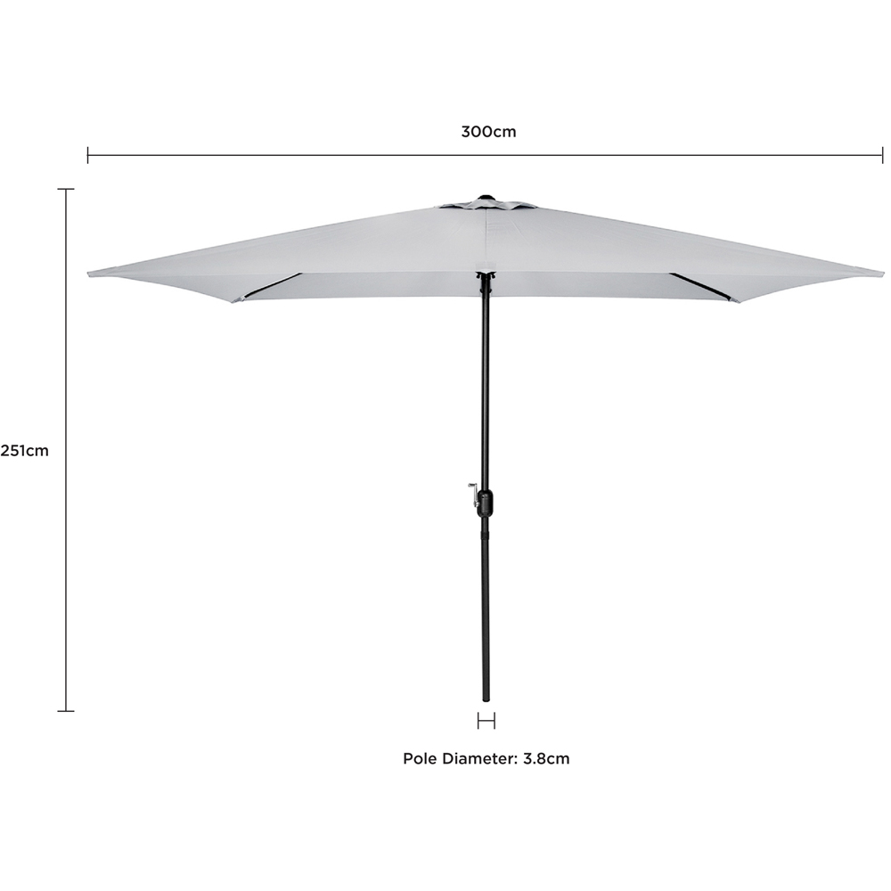 Charles Bentley Grey Rectangle Crank Parasol 3m Image 7