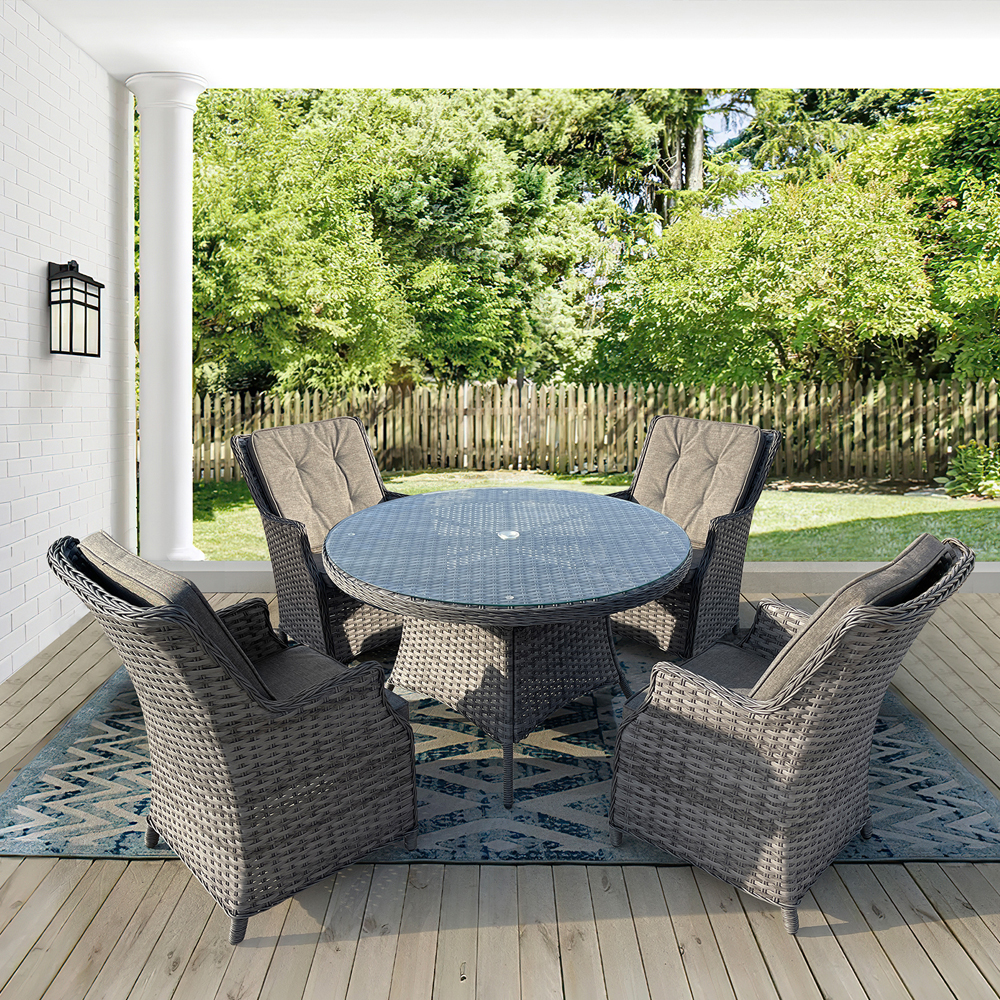 Furniture One 4 Seater Luxury Rattan Outdoor Dining Set Image 5