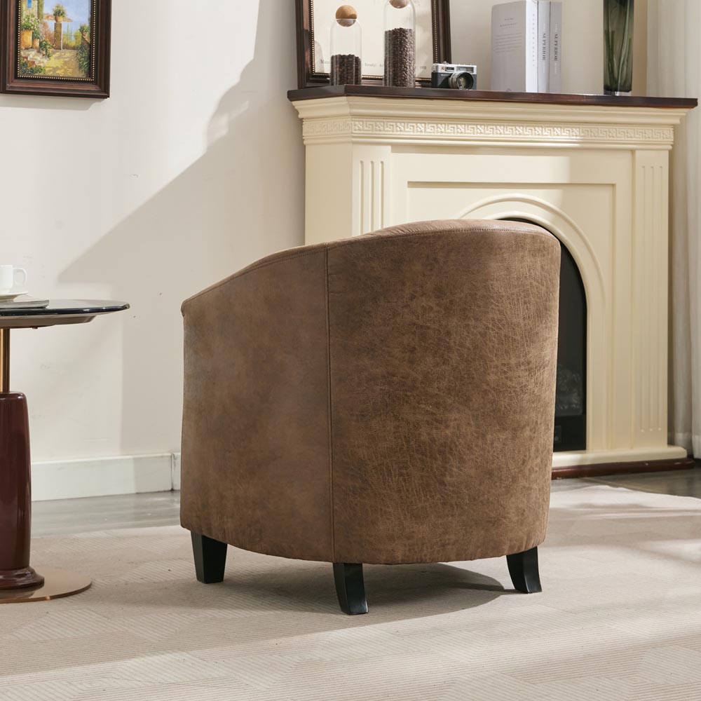 Furniture One Brown Bronzing Fabric Upholstered Tub Chair Image 6