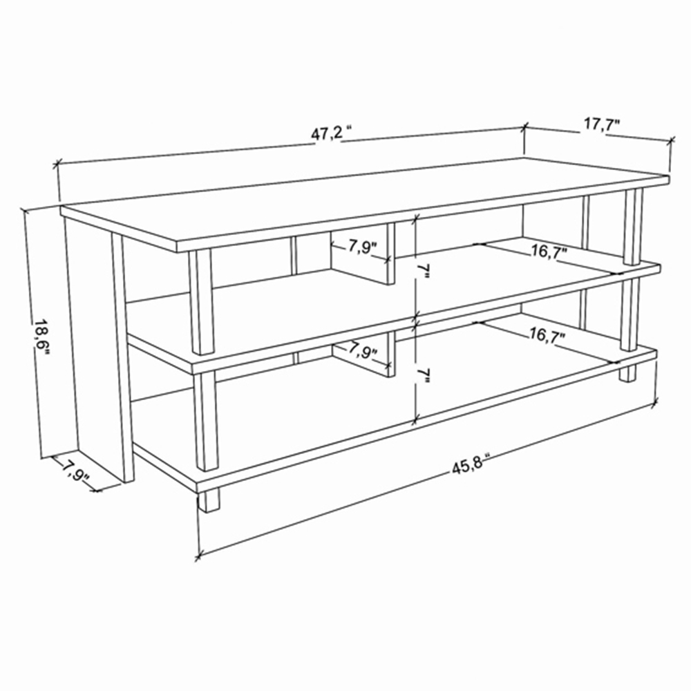 Decorotika Pueblo 4 Open Shelf Gold and Anthracite Wide TV Unit Image 7