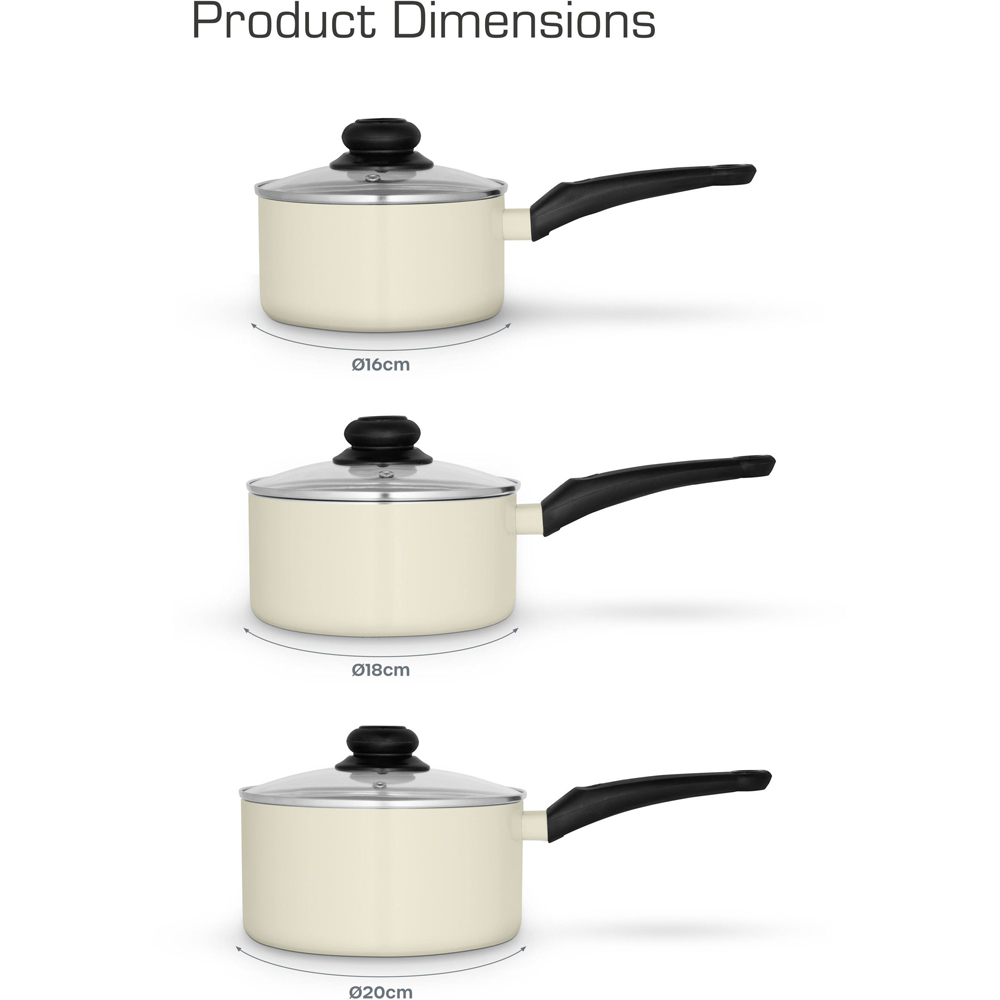 Swan Townhouse 3 Piece Cream Saucepan Set Image 9