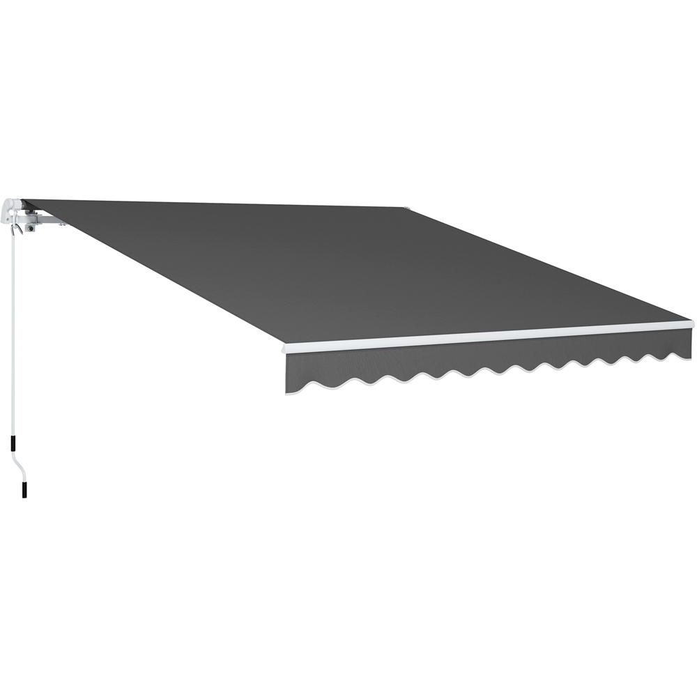 Outsunny 2.95 x 2.5m Dark Grey Retractable Awning with Crank Handle Image 2