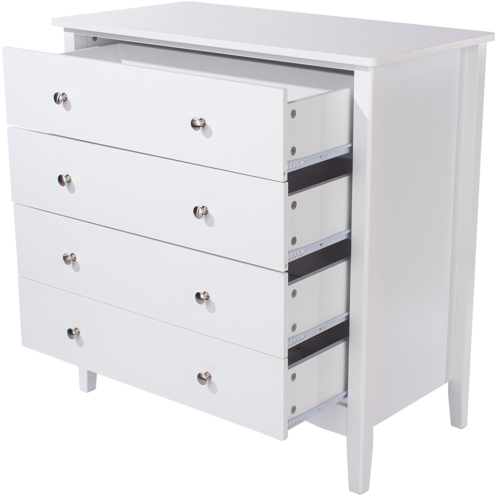 Como 4 Drawer White Chest of Drawers Image 4