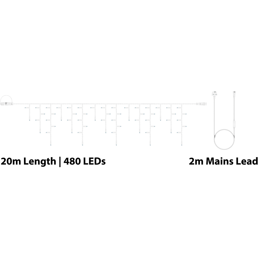 Eagle Connect 480 Cool White LED White Icicle Light 20m Image 6