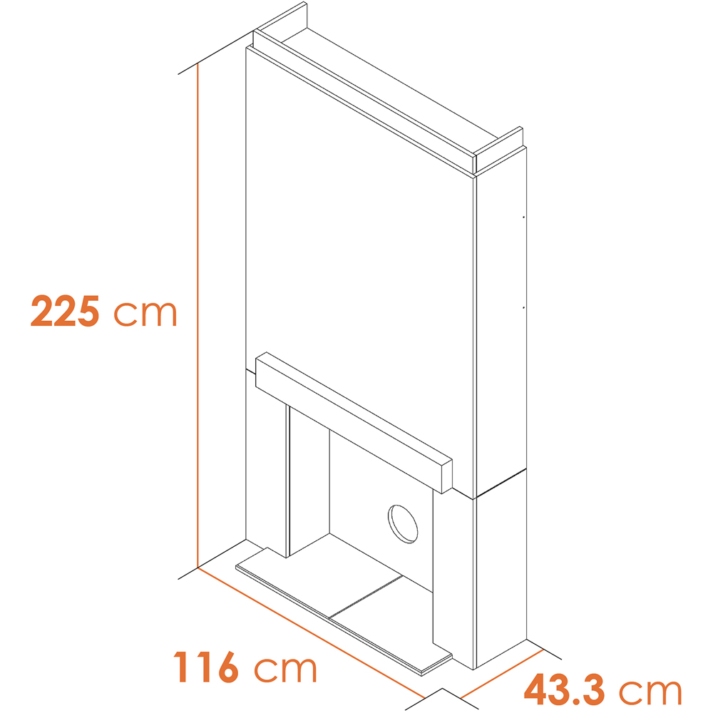 Acantha Charcoal Grey Pre-Built Stove Media Wall 1 with OKO S1 Bio Ethanol Stove Image 9