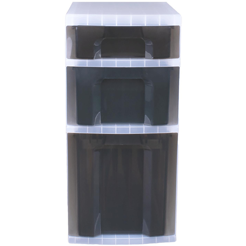 3 Drawer Grey Storage Drawer Tower Image 2