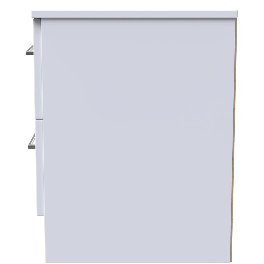 Crowndale Worcester 2 Drawer White Bedside Cabinet Ready Assembled Image 4