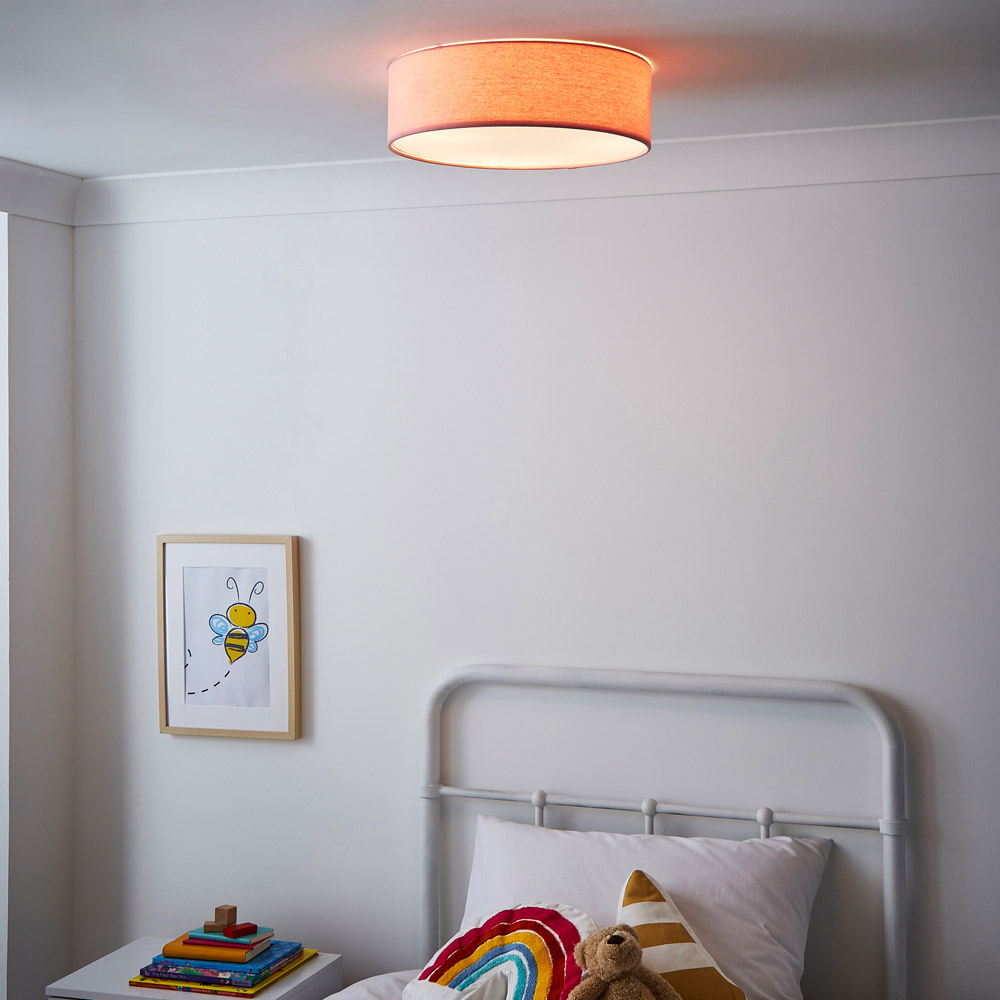 Glow Round Pink Diffused 3 Light Flush Ceiling Light Image 5