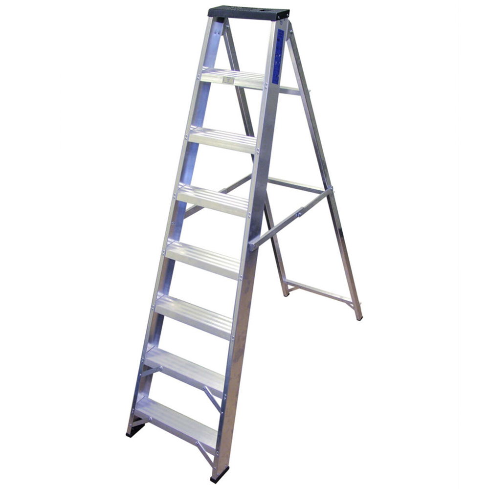 Lyte Ladders & Towers Professional Aluminium 8 Tread Swingback Step Ladder with Tool Tray Image 1