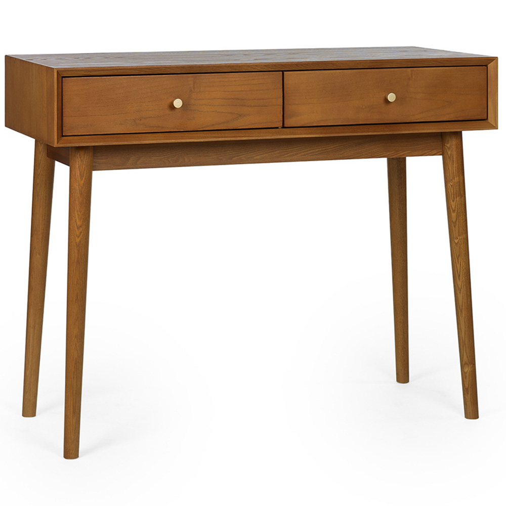 Julian Bowen Lowry 2 Drawer Writing Desk Cherry Ash Image 2