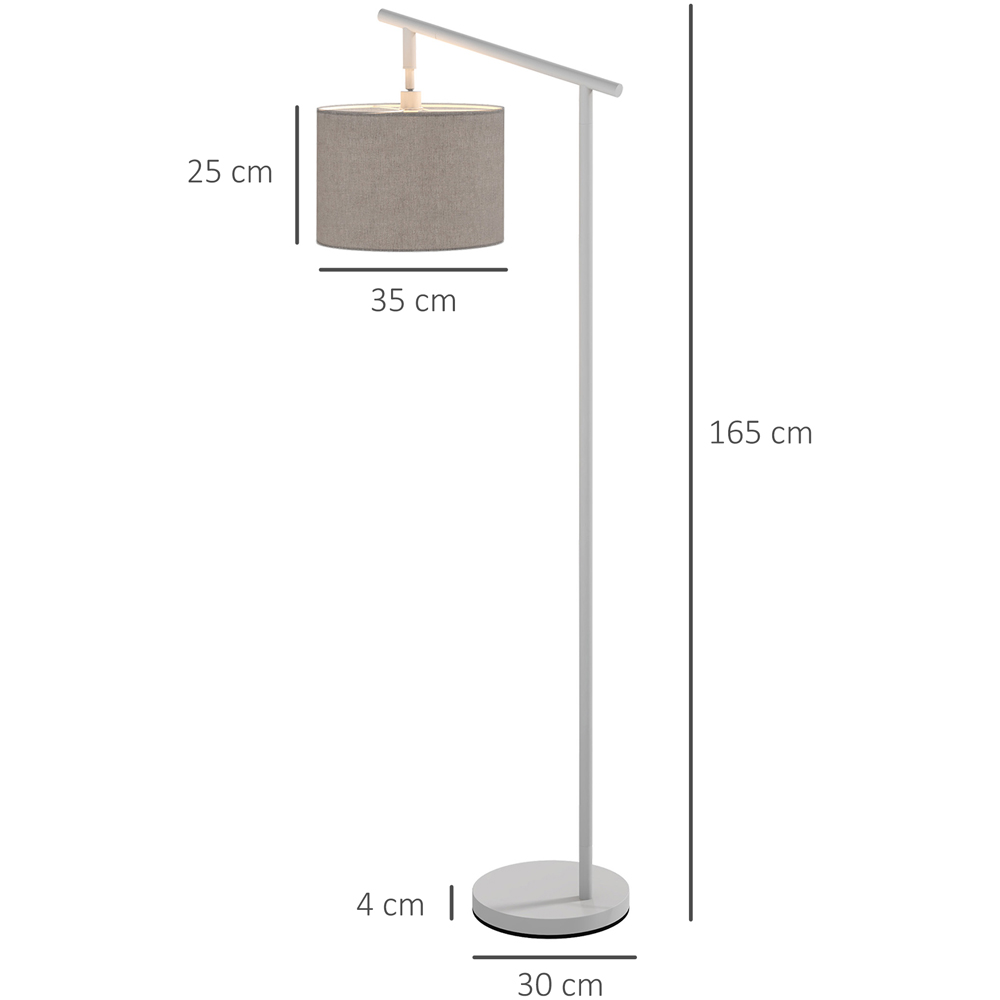 Portland Grey 350 Degree Rotating Floor Lamp with LED Bulb Image 9