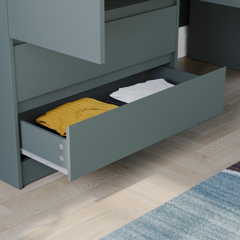 Vida Designs Denver Jasper Green 2 Door 2 Drawer Wardrobe Image 6