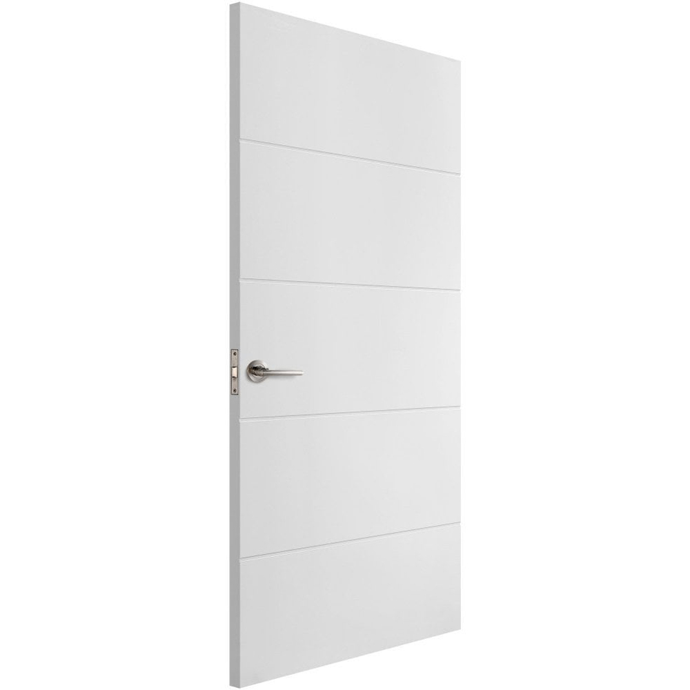 White Moulded Smooth Horizontal 5 Panel Internal Door 1981 x 762 x 35mm Image 3