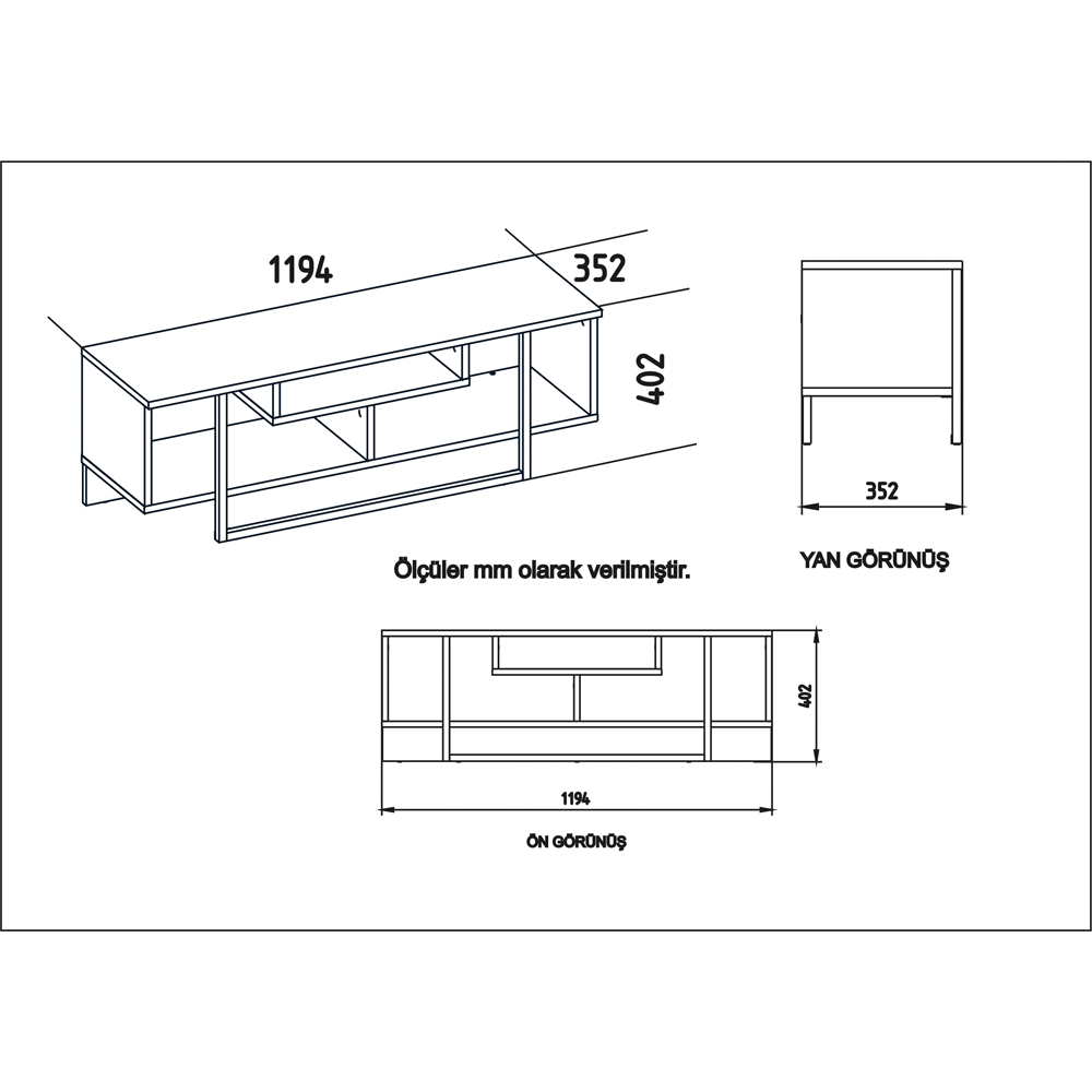 Decorotika Asal Oak and White Black Wide TV Unit Image 4