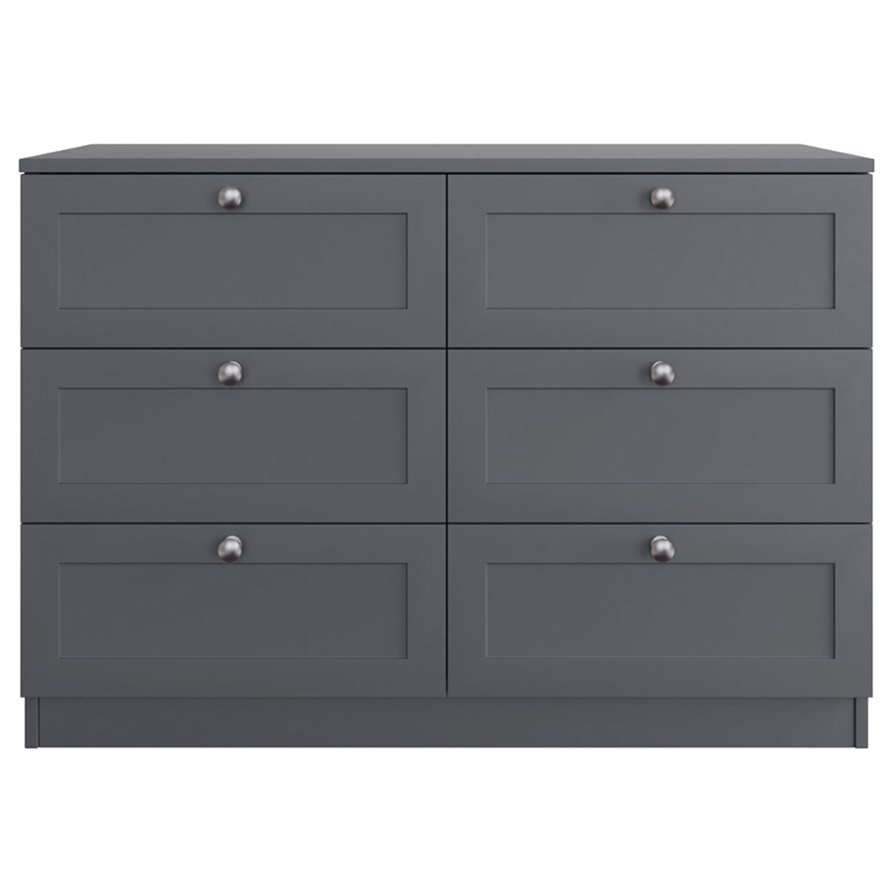 FWStyle Artus 6 Drawer Dark Grey Panelled Chest of Drawers Image 3