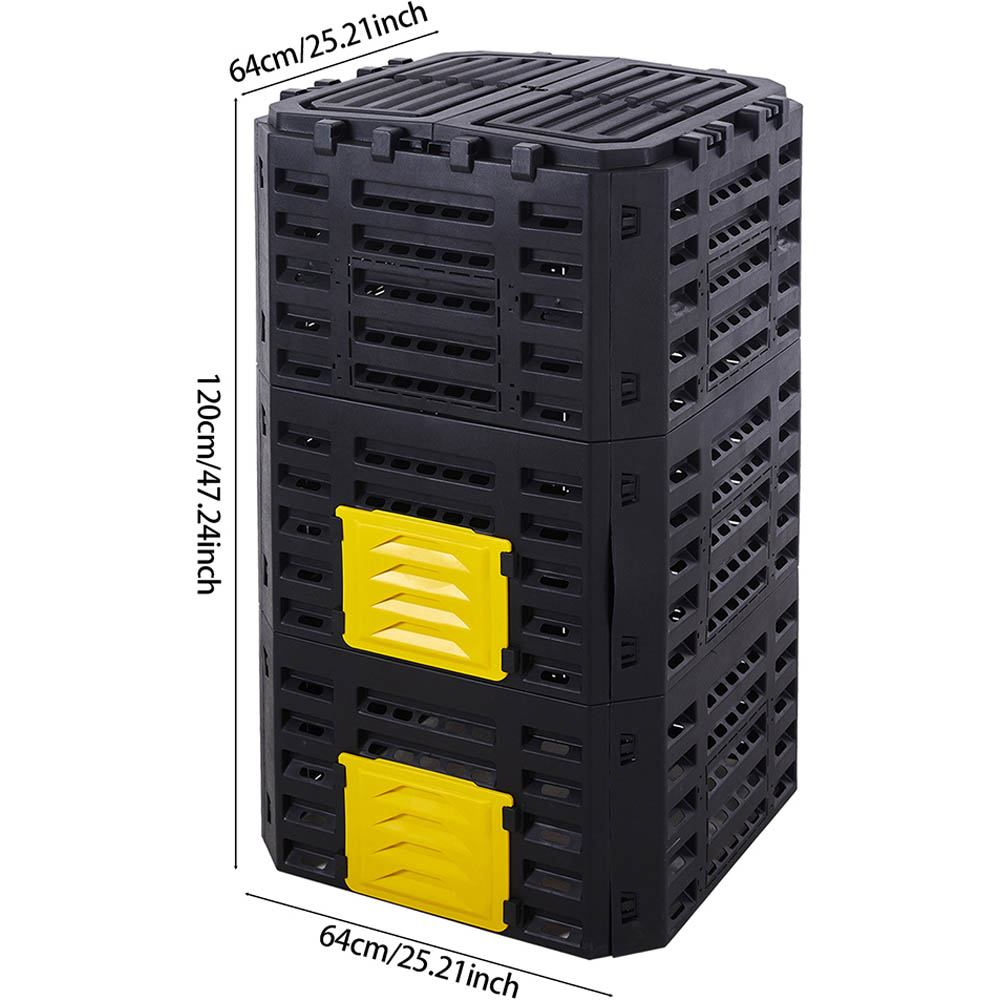 Living and Home Black Plastic Garden Compost Bin 500L Image 6