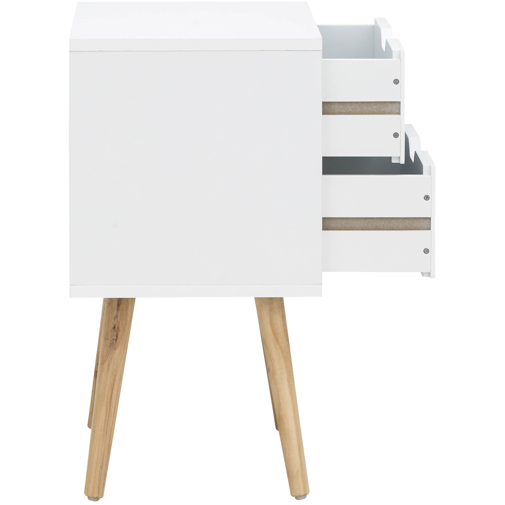 GFW Nyborg 2 Drawer White Bedside Table Set of 2 Image 6