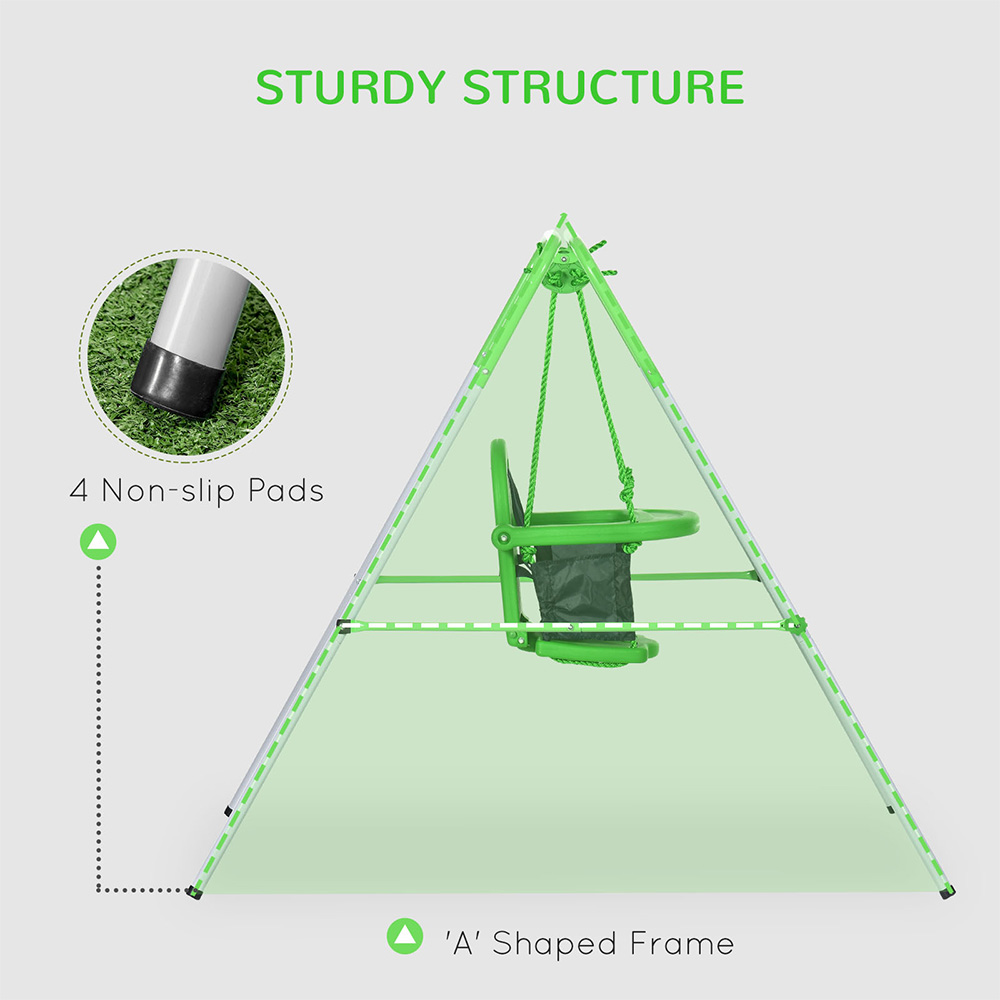 Outsunny Nursery Swing with Safety Seat Belt Image 6
