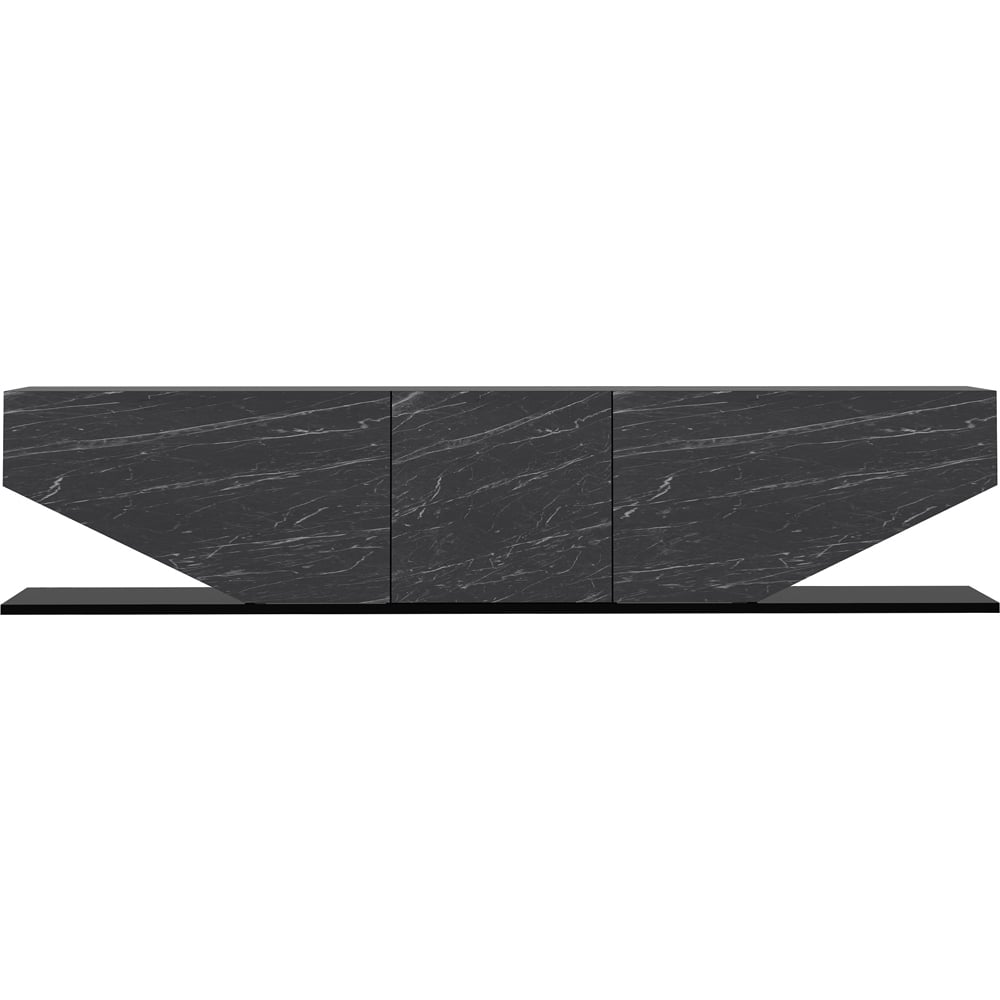 Decorotika Pearl 3 Door 2 Shelf Black and Bendire Modern TV Unit Image 2