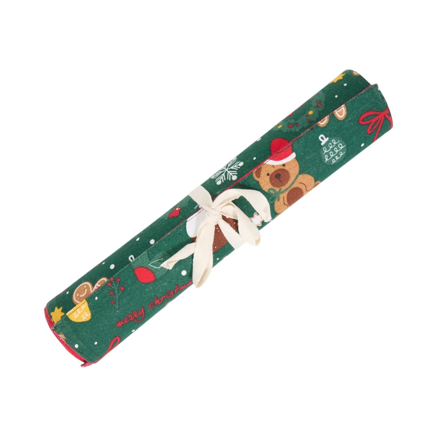 Christmas Printed Table Runner Green Image 2