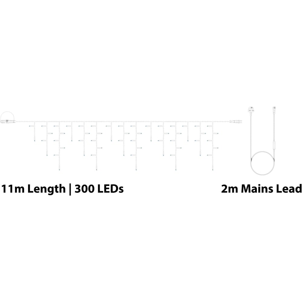 Eagle Connect 300 Warm White LED White Icicle Light 11m Image 7