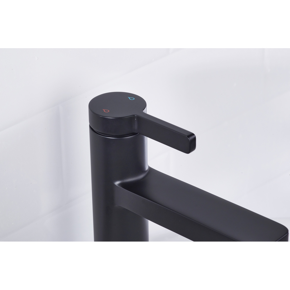 Bristan Elevar Matt Black Mono Basin Mixer with Clicker Waste Image 6