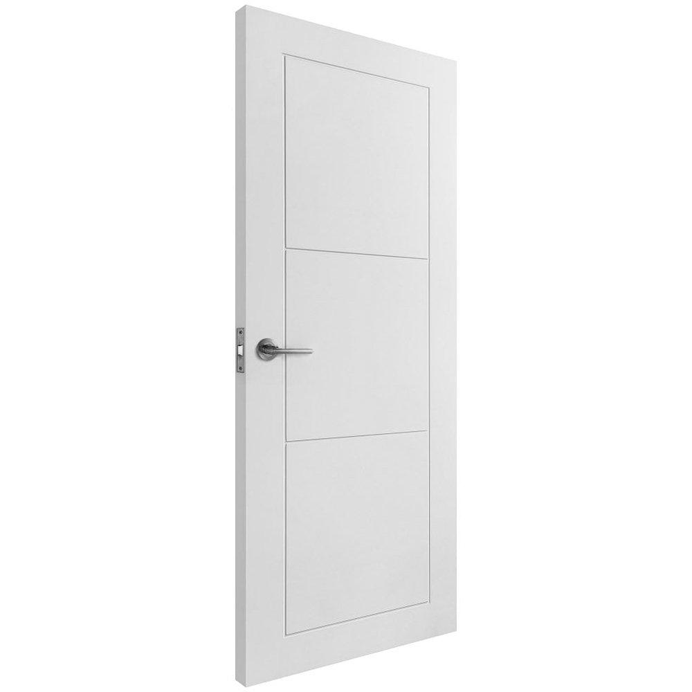 Temple White Primed 3 Panel Internal Door 1981 x 838 x 35mm Image 3