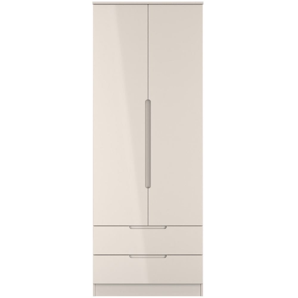 Crowndale Milan 2 Door 2 Drawer Kashmir Gloss and Kashmir Tall Wardrobe Ready Assembled Image 3