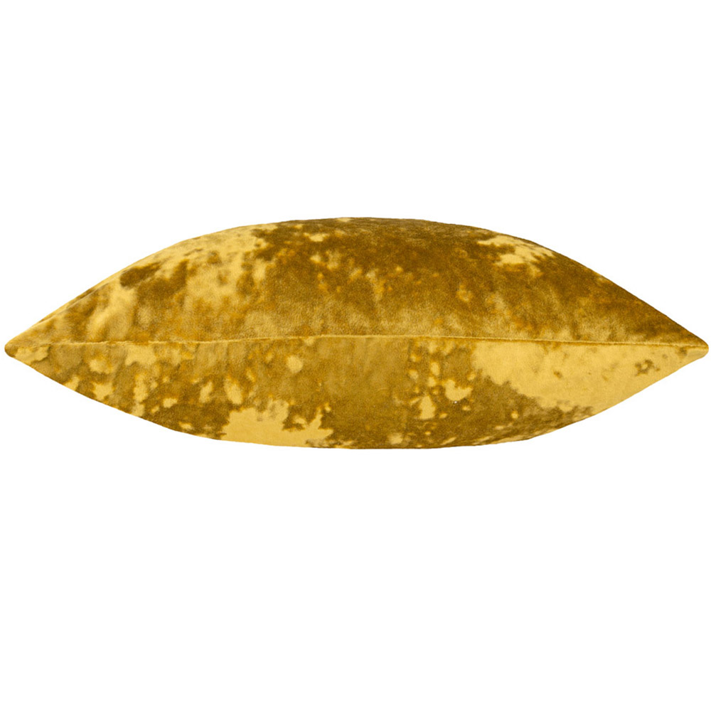 Paoletti Verona Ochre Square Crushed Velvet Cushion Image 2