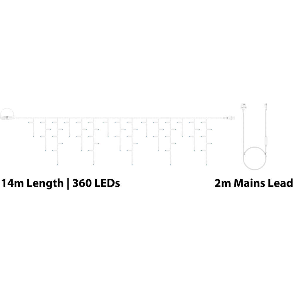 Eagle Connect 360 Warm White LED White Icicle Light 14m Image 7