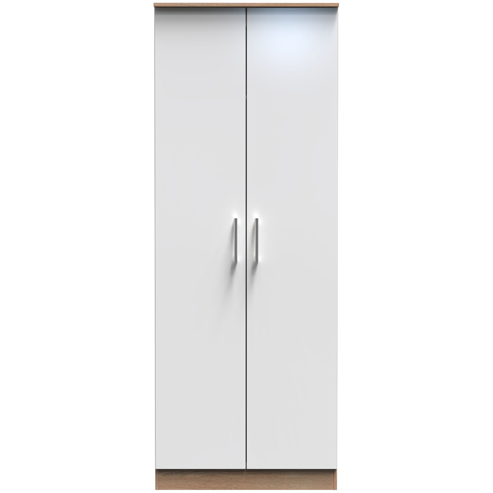 Crowndale Devon 3 Piece White Matt and Oak Bedroom Furniture Set Image 4